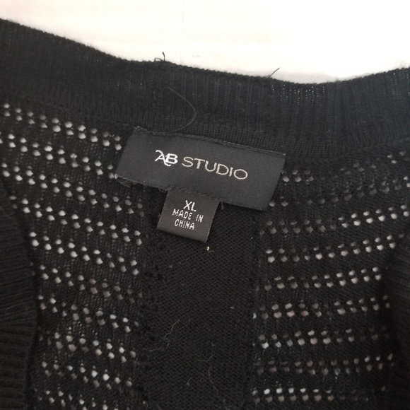 AB STUDIO button back striped open knit sweater - Picture 5 of 8